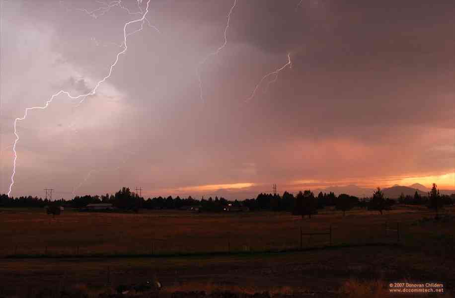 Lightning strike at Dusk