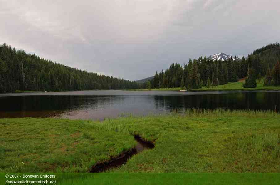 Overcast sky with stream that feeds Todd Lake