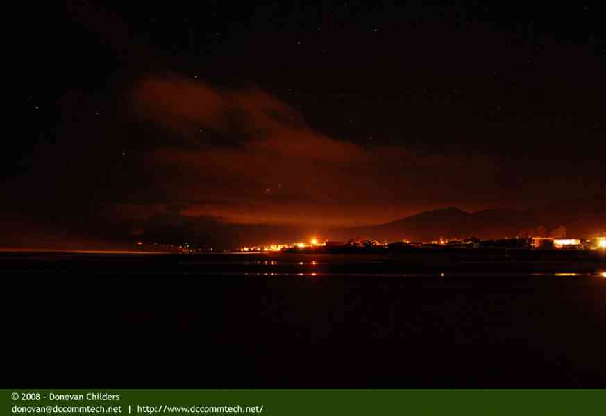 On Rockaway Beach at night