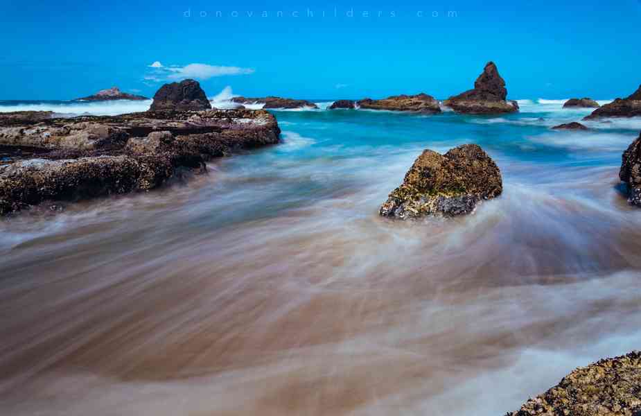 Ocean water coming in at Road's End Beach in Lincoln City, Oregon, September 2015
