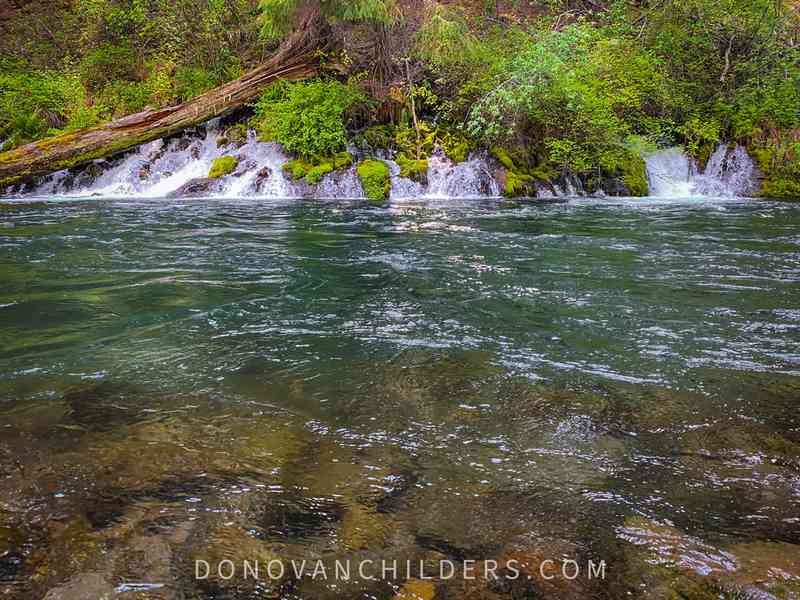 Lower Canyon Creek Campground waterfall along the Metolius River