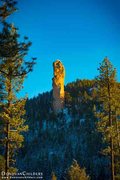 Stein's Pillar under light snowfall